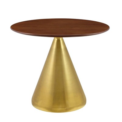 36" Tupelo Round Wood Dining Table Gold Walnut - Modway