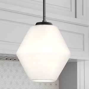 Urban Ambiance Luxury Mid-Century Modern Indoor Pendant,  11-1/2''H x 10"W x 10''D,  Matte Black Finish, UHP4524 - 1 of 4