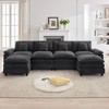 HYLEORY Chenille Fabric Pillow Top Arm U-Shaped Sectional Sofa , Indoor Convertible Modular Sectional Sofa Set with 2 Ottomans for Living Room - 2 of 4