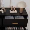 6-Drawer White/Black Bedroom Dresser with Gold Handles: Modern Wood Dresser with Wide Drawers, Long Chest for Living Room, Hallway & Entryway - 4 of 4