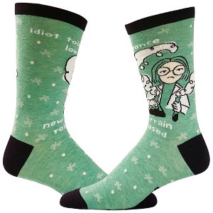 Crazy Dog T-Shirts Men's Idiot Tolerance Socks Funny New Strain Released Nerdy Science Stupid People Footwear - 1 of 4