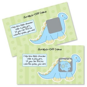 Big Dot of Happiness Baby Boy Dinosaur - Baby Shower or Birthday Party Game Scratch Off Cards - 22 Count - 1 of 4