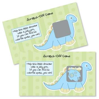 Big Dot of Happiness Baby Boy Dinosaur - Baby Shower or Birthday Party Game Scratch Off Cards - 22 Count