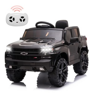 Ride on Truck with Remote Control for Kids, 12V Battery Powered Licensed Chevrolet Silverado GMC Ride On Car Toddler Electric Vehicles - 1 of 4