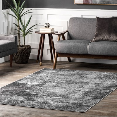 Corinna Charcoal Abstract Machine Washable Area Rug