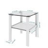 2 PCS Square Glass Side Table, Modern Two Layer End Table Set of 2 with Tempered Glass Tabletop, Tea Table - 3 of 4