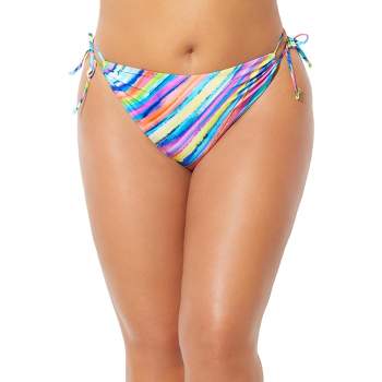 Swimsuits For All Women's Plus Size Romancer Colorblock Halter Triangle  Bikini Top 20 Neon Mint Oasis 
