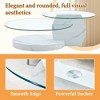 NicBex Modern Wood Grain Nesting Design Coffee Table with Double Glass Top,2-Layer Tea table Center Table for Living Room,Bedroom - 3 of 4