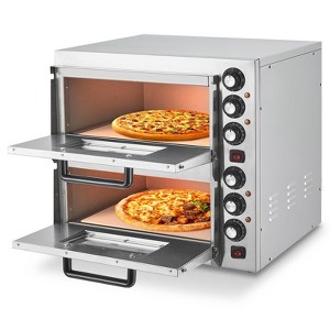 1100W Commercial Countertop Pizza Oven, Stainless Steel Electric Pizza Maker With Timer & Removable Crumb Tray for Home & Restaurant Use - 1 of 4