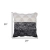 20" X 20" Heathered Gray And Off-White 100% Cotton Geometric Zippered Pillow - 3 of 4