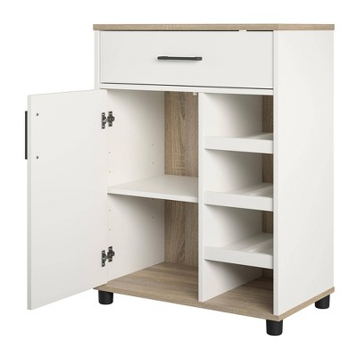 Canturbury Bar Cabinet with Beverage Shelves White - Room & Joy