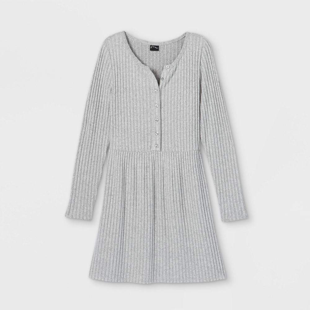 Small, Girls' Cozy Henley Dress - art class Gray 