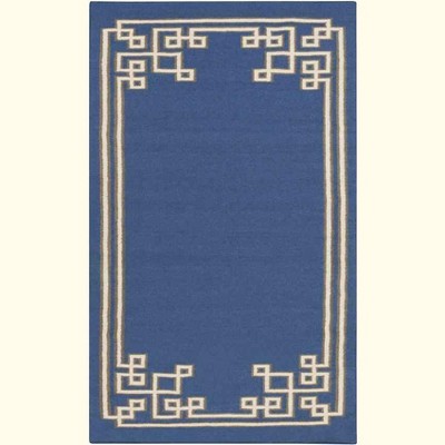 Mark & Day Adrian 3'3"x5'3" Rectangle Woven Indoor Area Rugs Navy/Khaki: Modern Handwoven Wool, Stain-Resistant, Pet Friendly