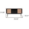 HomeRoots 59" Black And Natural Wood Two Drawer Sideboard with Two Sliding Doors - 3 of 4