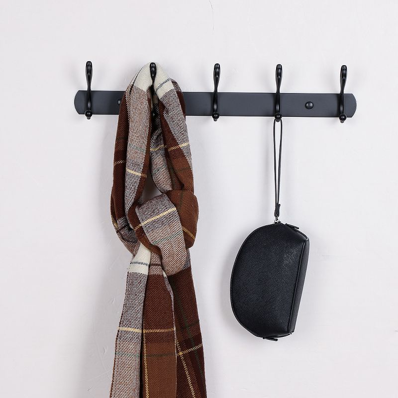 Unique Bargains Home Stainless Steel Wall Mounted Coat Rack Hook Rail for Coat Hat Towel, 5 of 7
