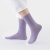 Anna-Kaci Women's Solid Crew Socks 2-Pack Soft Stretch Knit Comfortable Lightweight Everyday Fit - 2 of 2