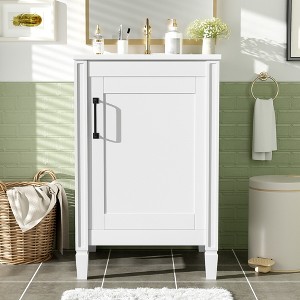 ChicFurnit 20 Inch Bathroom Vanity with Sink Freestanding Storage Cabinet with Soft Close Door Adjustable Shelf for Bathroom, 19.25"*18"*33.8" - 1 of 4