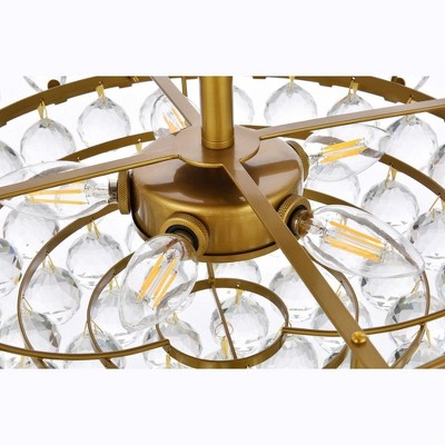 Emilia 18'' Brass and Crystal Flush Mount Light
