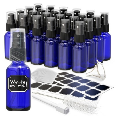 Nevlers 1 Oz. Leakproof Blue Glass Spray Bottles