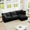 VASIP L-Shaped Sectional Sofa with Convertible Ottoman ,Chenille Slipcover, Deep Cloud-Like Seating and Pillows, for Living Room ,Office,Cream - 3 of 4