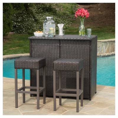 All Weather Wicker Patio Bars Carts, Patio Bars Sets