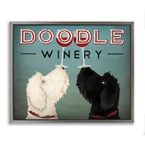 Stupell Industries Antique Winery Dogs Sign Floating Frame Canvas Art, Gray, 21" x 17" - 1 of 4