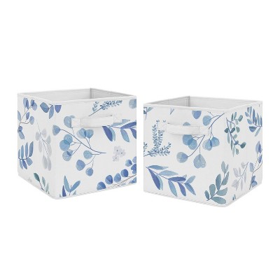 Set of 2 Botanical Fabric Storage Bins Blue - Sweet Jojo Designs