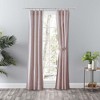 Ellis Curtain Plaza Classic Ticking Stripe Printed on Natural Ground Tailored Panel Pair with Tiebacks Brick - 3 of 4