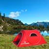 Pop-up Tent - 2 Person Water-Resistant Barrel Style Tent for Camping With Rain Fly and Carry Bag - Starchaser 2-person Tent by Wakeman Outdoors (Red) - 2 of 4