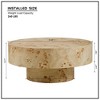 CAVINAS Round Coffee Table,Circle Table with Burl Wood Veneer,Pedestal Base,Center Table for Living Room,Office,Small Spaces Apartment - 3 of 4