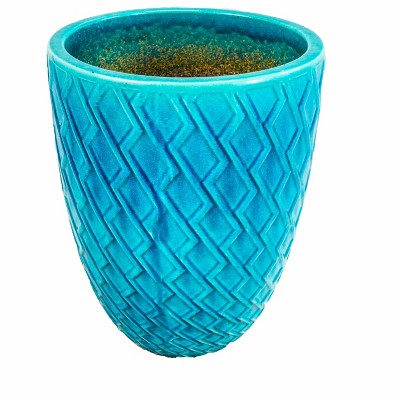 SpassWay 17" Dia Outdoor Indoor Ceramic Planter Pot Decorative Planter with Drainage Hole Patio Flower Pot