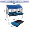 Chicken Nesting Box, 3 Compartment Roll Away Design for High-Volume Egg Collection and Easy Wall Mounting with Metal Legs - 2 of 4