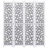 vidaXL 4-Panel Room Divider Gray 55.1 inches x64.7 inches  Solid Wood - 3 of 4