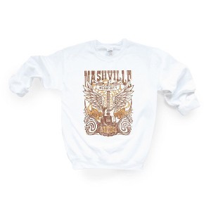 Simply Sage Market Women's Graphic Sweatshirt Nashville Guitar Wings - 1 of 2