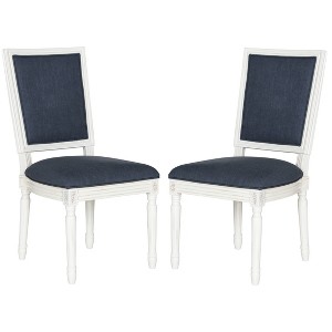Buchanan Rectangle Side Chair Wood/Navy (Set of 2) - Safavieh , Blue