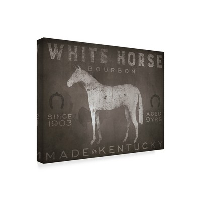 Trademark Fine Art - Ryan Fowler 'White Horse With Words' Canvas Art