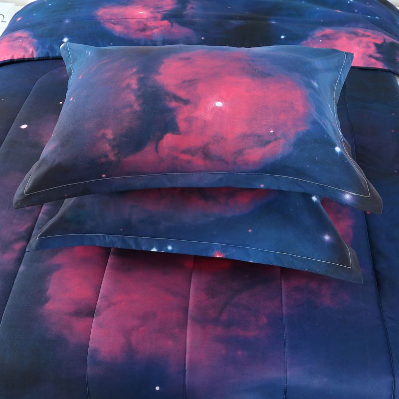 PiccoCasa Galaxies Comforter & Sham Set All-season Reversible Bedding Sets 3 Pcs, 4 of 8