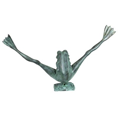 Large Bronze Crazy Legs Leap Frog Garden Statue