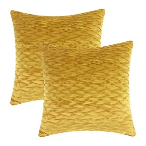Unique Bargains Couch Bedroom Luxury Textured Soft Cozy Solid Striped Square Throw Pillow Covers Set of 2 - 1 of 4