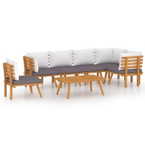 vidaXL Patio Lounge Set Sectional Sofa Set with Cushions Solid Wood Acacia - 1 of 4