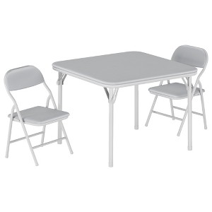 Children's folding table and chair set, suitable for nurseries, classrooms, and playrooms, children's activity tables and chairs, three-piece set - 1 of 4