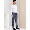 Lars Amadeus Men's Plaid Business Regular Fit Formal Prom Checked Trousers - 4 of 4