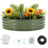 4x4x1ft Galvanized Raised Garden Bed Kit, Round Raised Beds with Open-Ended Base, Metal Planter Box for Vegetables, Flowers, Herbs & Fruits - 2 of 4
