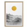 Kate and Laurel Blake Black Yellow Mountain Range Silhouette Framed Printed Glass by Cat Coquillette, 18x24, Natural - 2 of 4