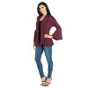 24seven Comfort Apparel Bell Sleeve Flared Open Front Cardigan - 2 of 4