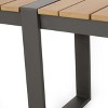Modern Ourdoor Wood Bench with Faux Wood Slats Assembly required-Christopher Knight Home - 3 of 4