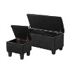 Carl Set of 3 38.58" Wide Rectangular Upholstered Flip Top  Storage With Cube Ottomans with Tufted Top and Solid Wood Legs-The Pop Home - 4 of 4