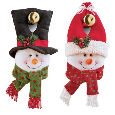 Collections Etc Mr And Mrs Snowman Festive Door Knob Hanger 7 X 4 X 12 ...