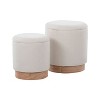 Sapphtopaz Modern Nesting Ottoman with Storage Upholstered Versatile Storage Ottoman Vanity Stool for Living Room,Bedroom - 2 of 4