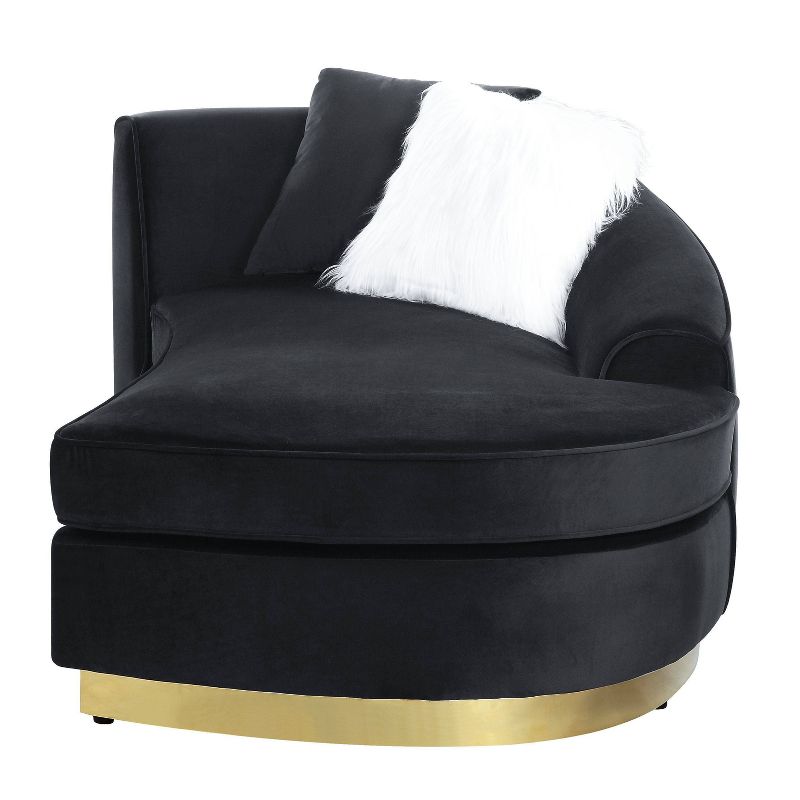 72&#34; Achelle Chaise Lounge Black Velvet - Acme Furniture, 2 of 5